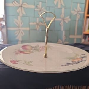 Royal Doulton Floral Two-Tier Tray with Gold Handle